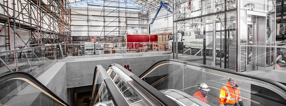 Byggeri af metrotrappe